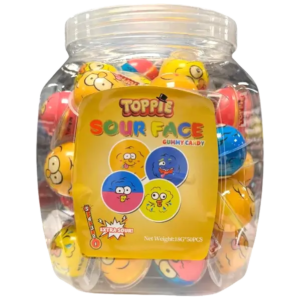 Toppie Sour Face Gummy Candy 18g (Une Pièce)